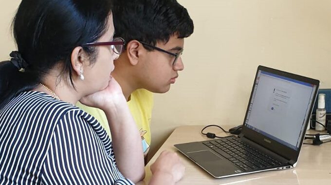 Dr Viji Helping Her Son With Home-Based Learning (HBL)