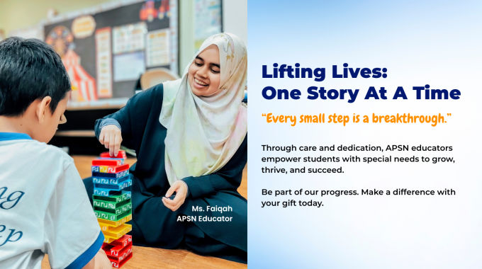 Lifting Lives, Transforming Futures: Ms Faiqah, APSN Student Care Centre
