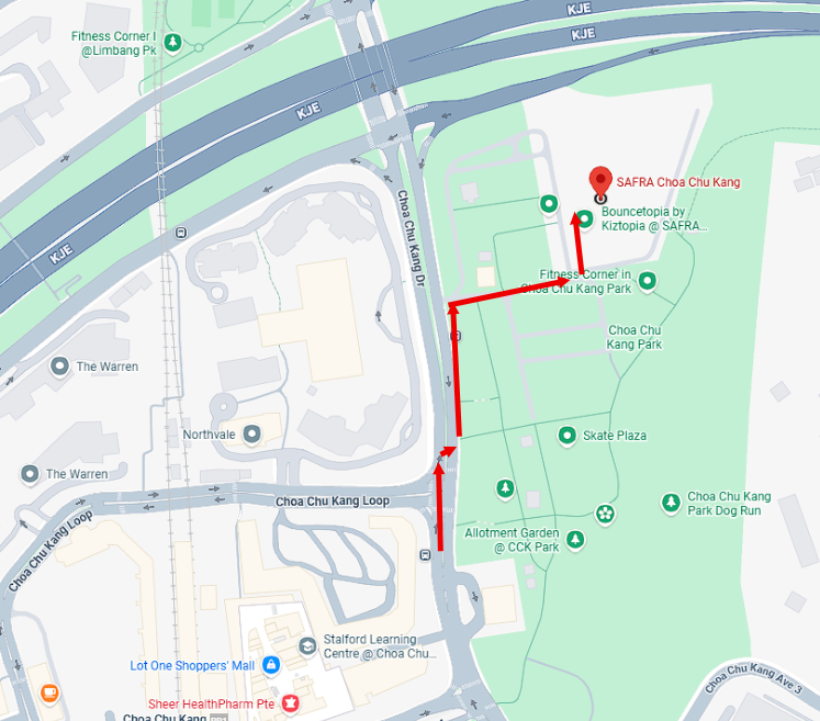 Map to SAFRA Choa Chu Kang